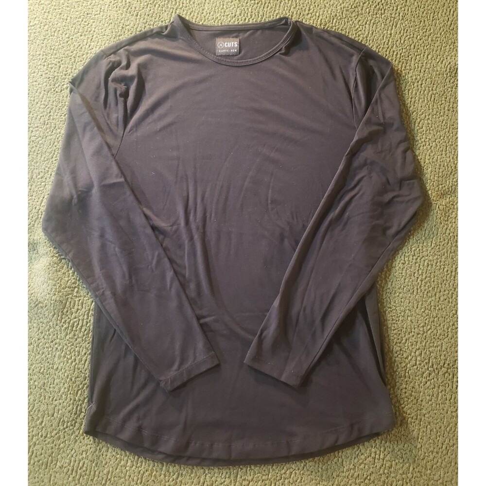Cuts Clothing Long Sleeve Crew Curve T-Shirt Men's Black EXTRA LARGE